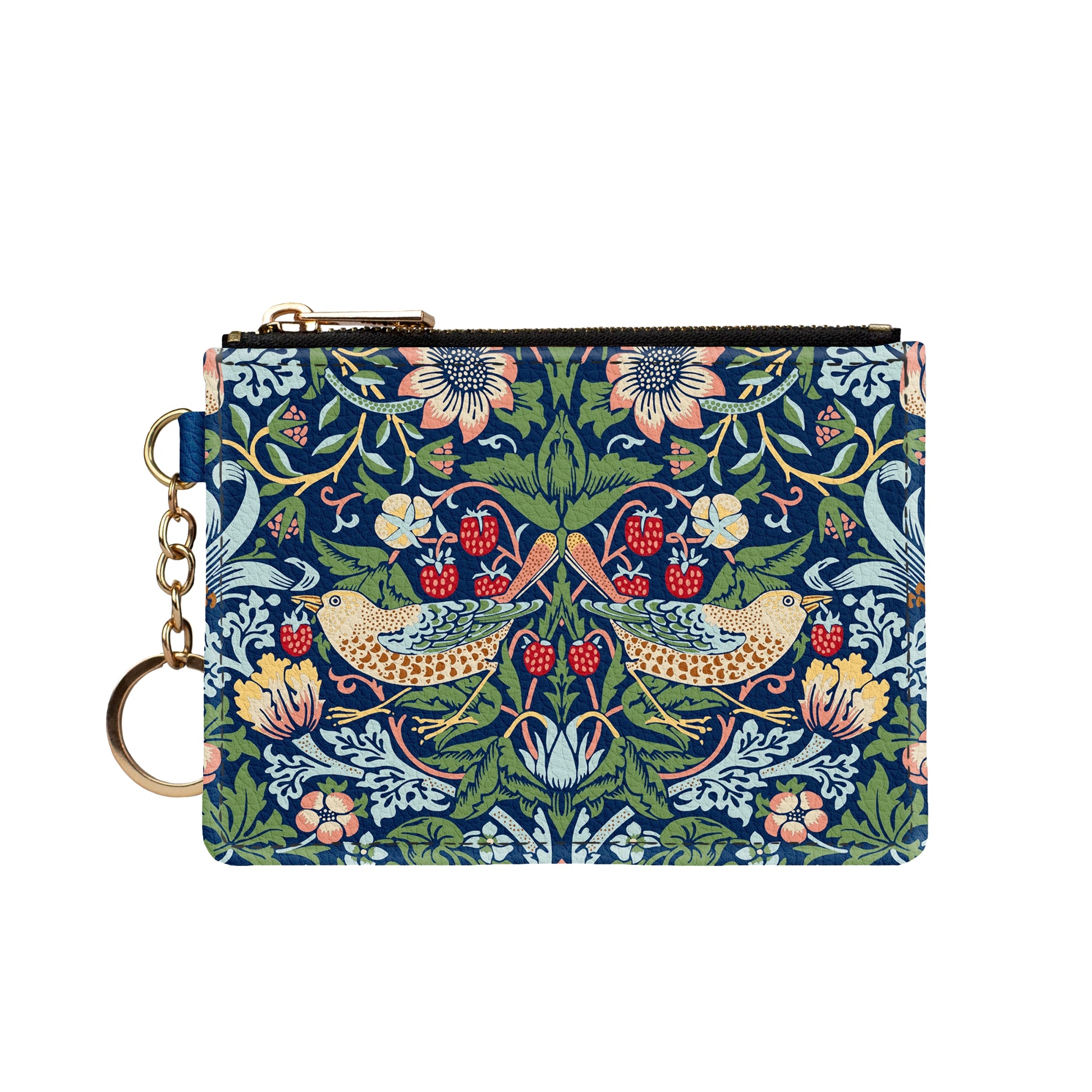 William Morris Strawberry Thief Keychain Wallet