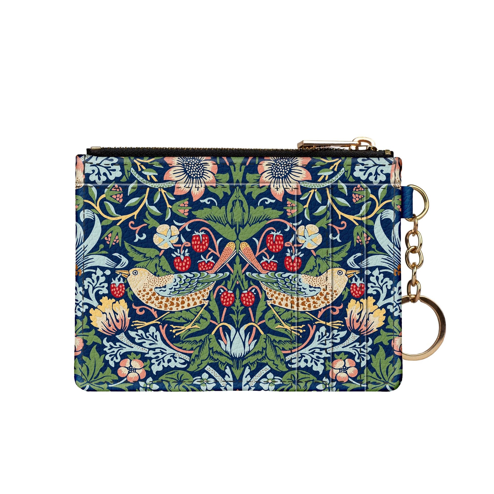 William Morris Strawberry Thief keychain wallet