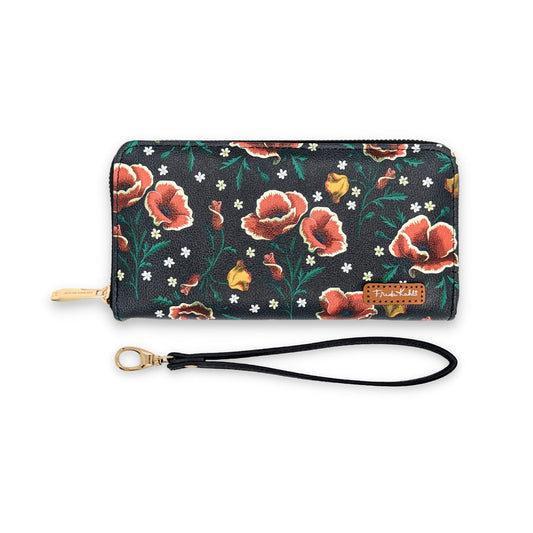 Frida Kahlo Poppies wristlet wallet