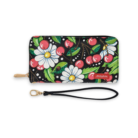 Mary Engelbreit Cherry Daisy wristlet wallet