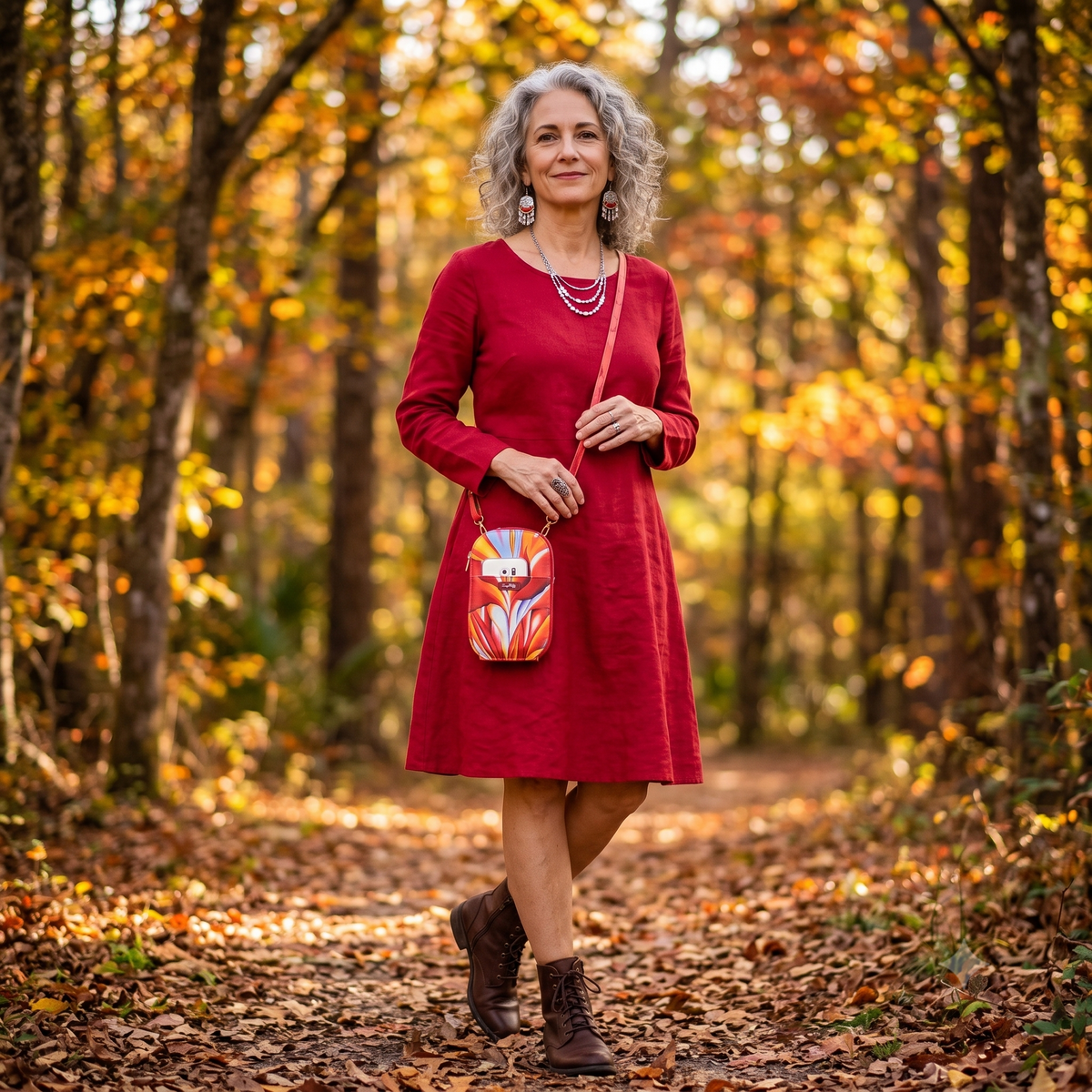 Georgia O'Keeffe Red Canna crossbody bag