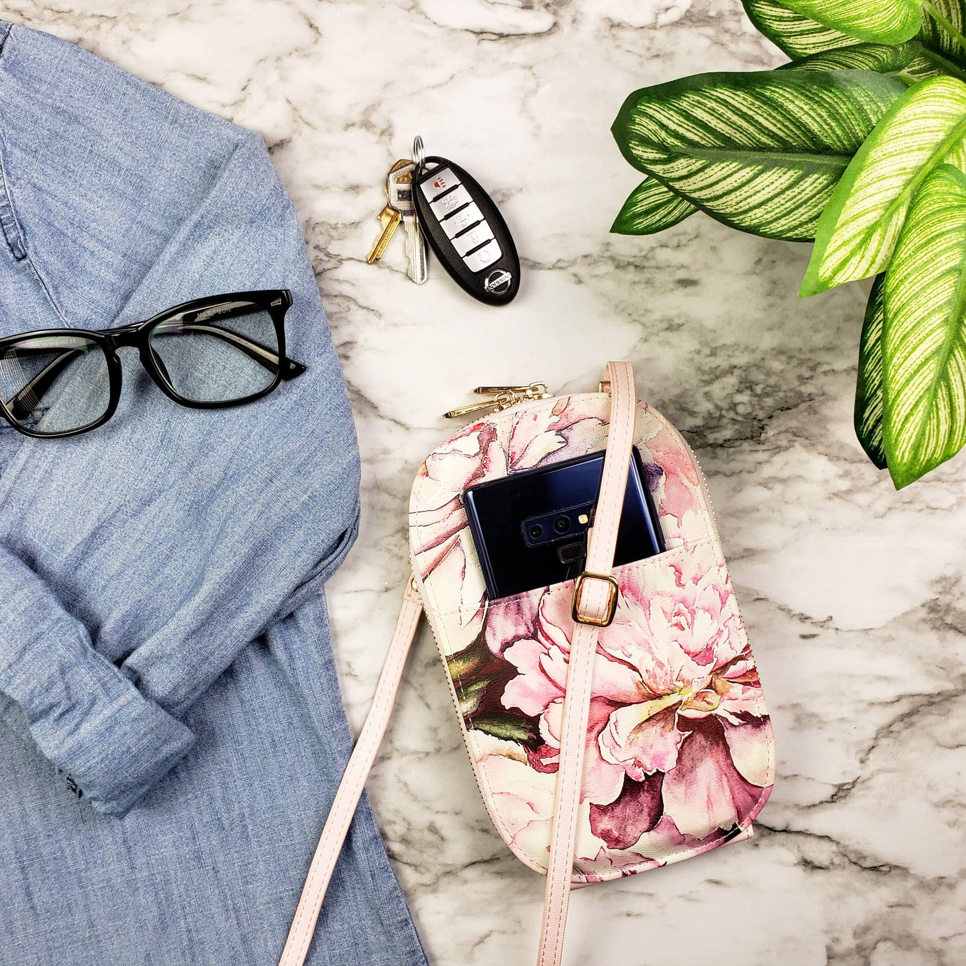 Peonies Crossbody Bag