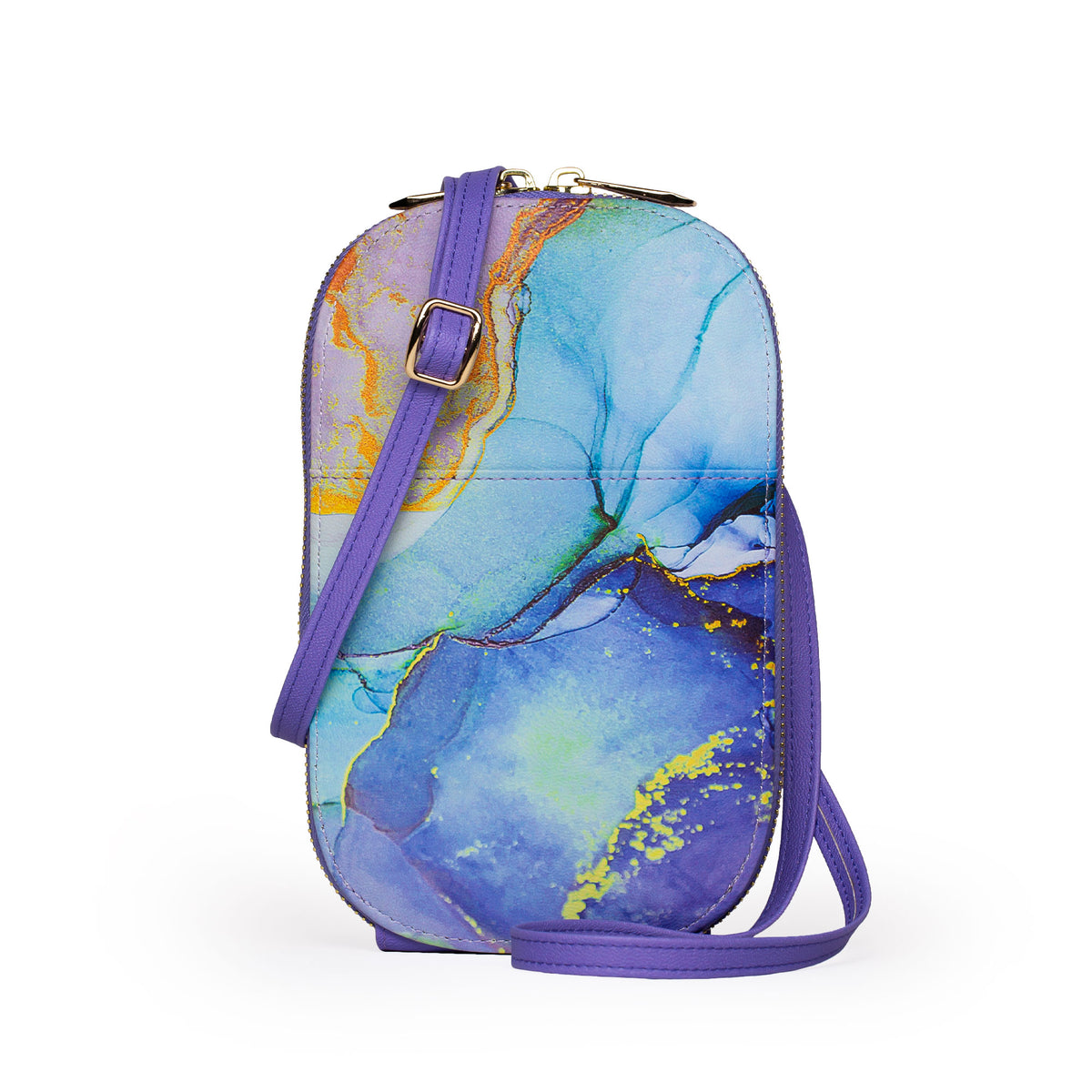 Blue marble crossbody bag
