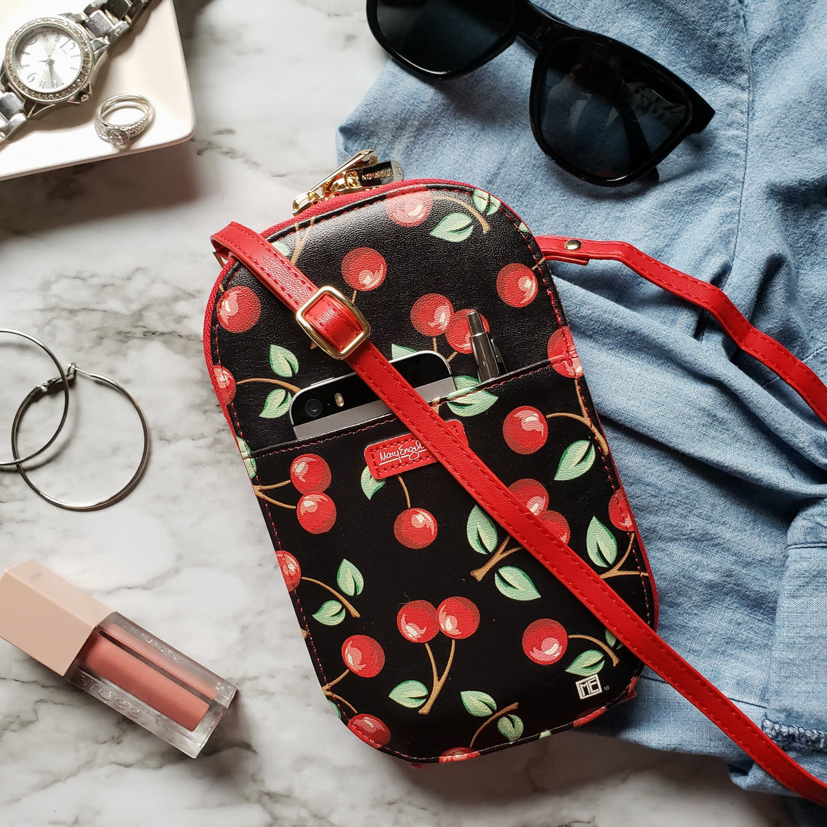 Mary Engelbreit Cherries Crossbody Bag
