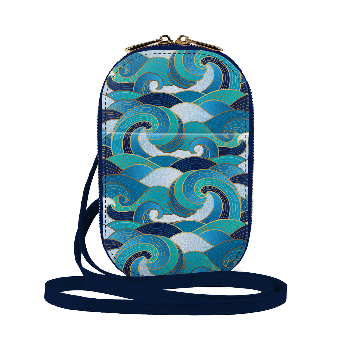 Enameled wave crossbody bag