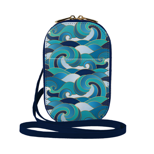 Enameled wave crossbody bag
