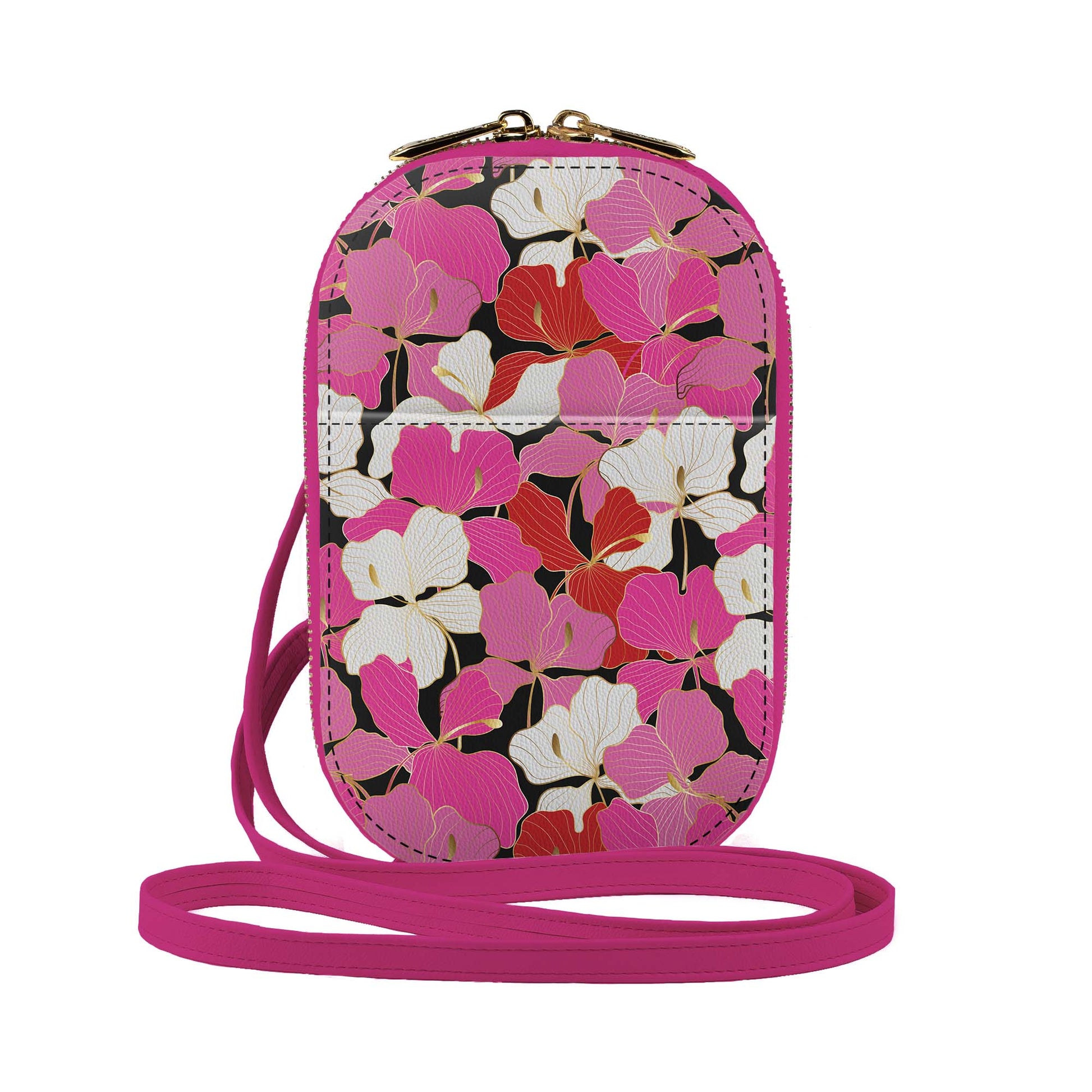 Enameled orchids crossbody bag