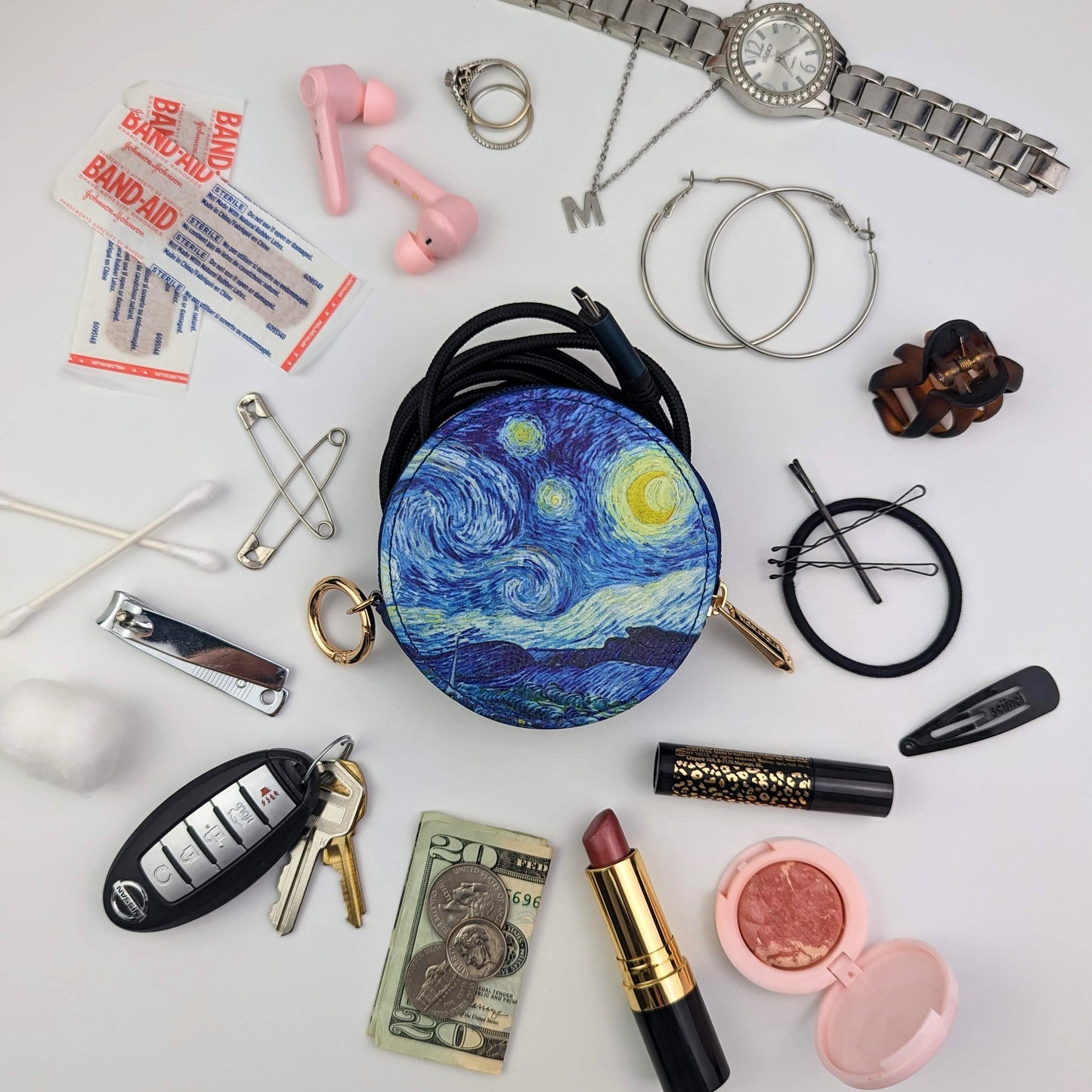 Van Gogh Starry Night Round Zipper Case