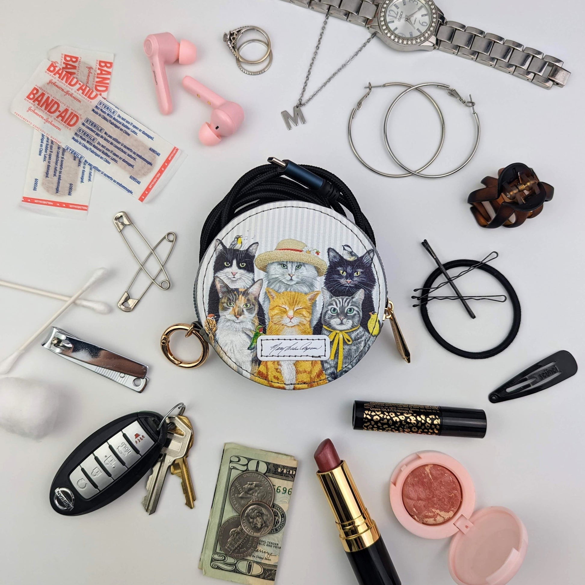 Mary Lake-Thompson Cats Round Zipper Case