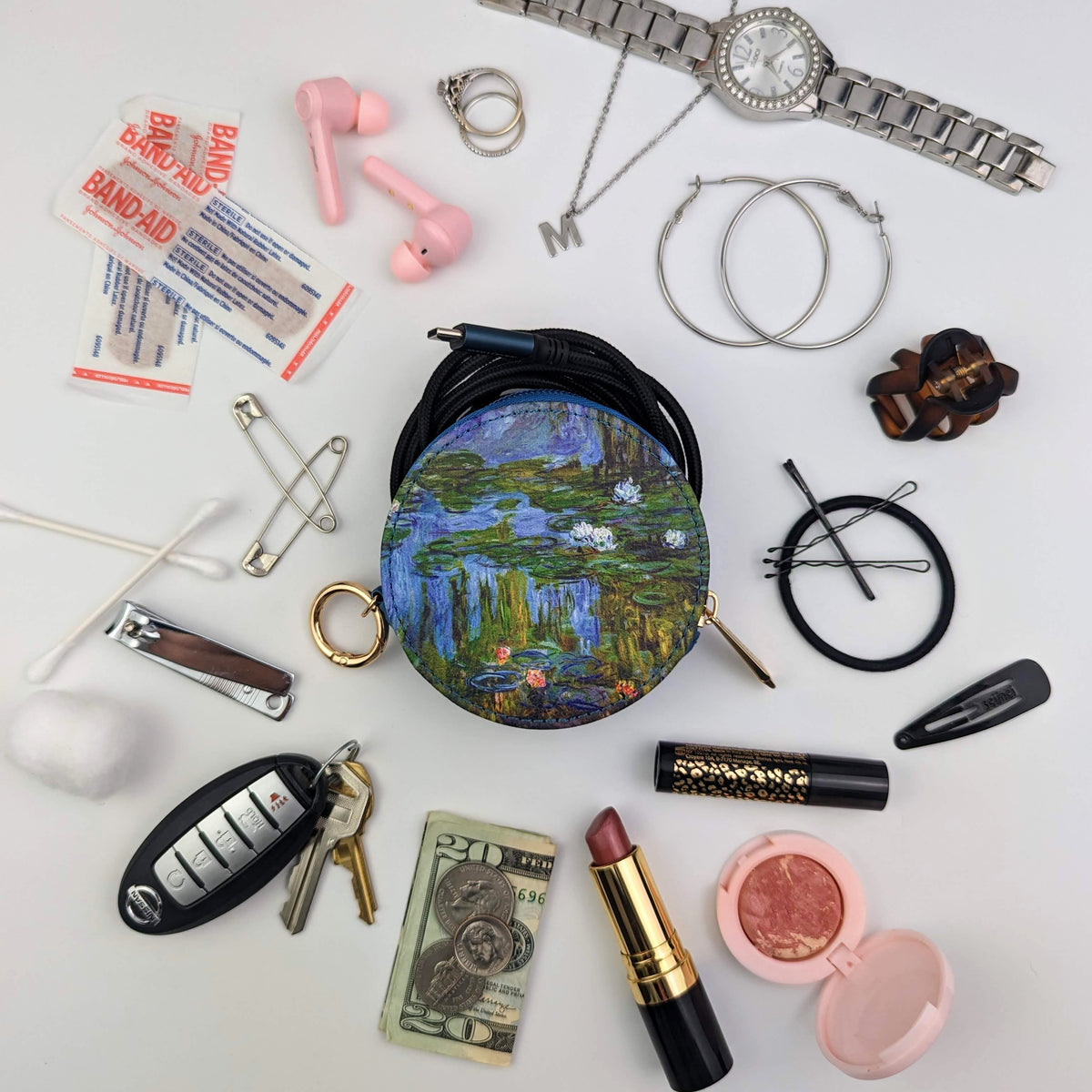 Monet Water Lilies Round Zipper Case