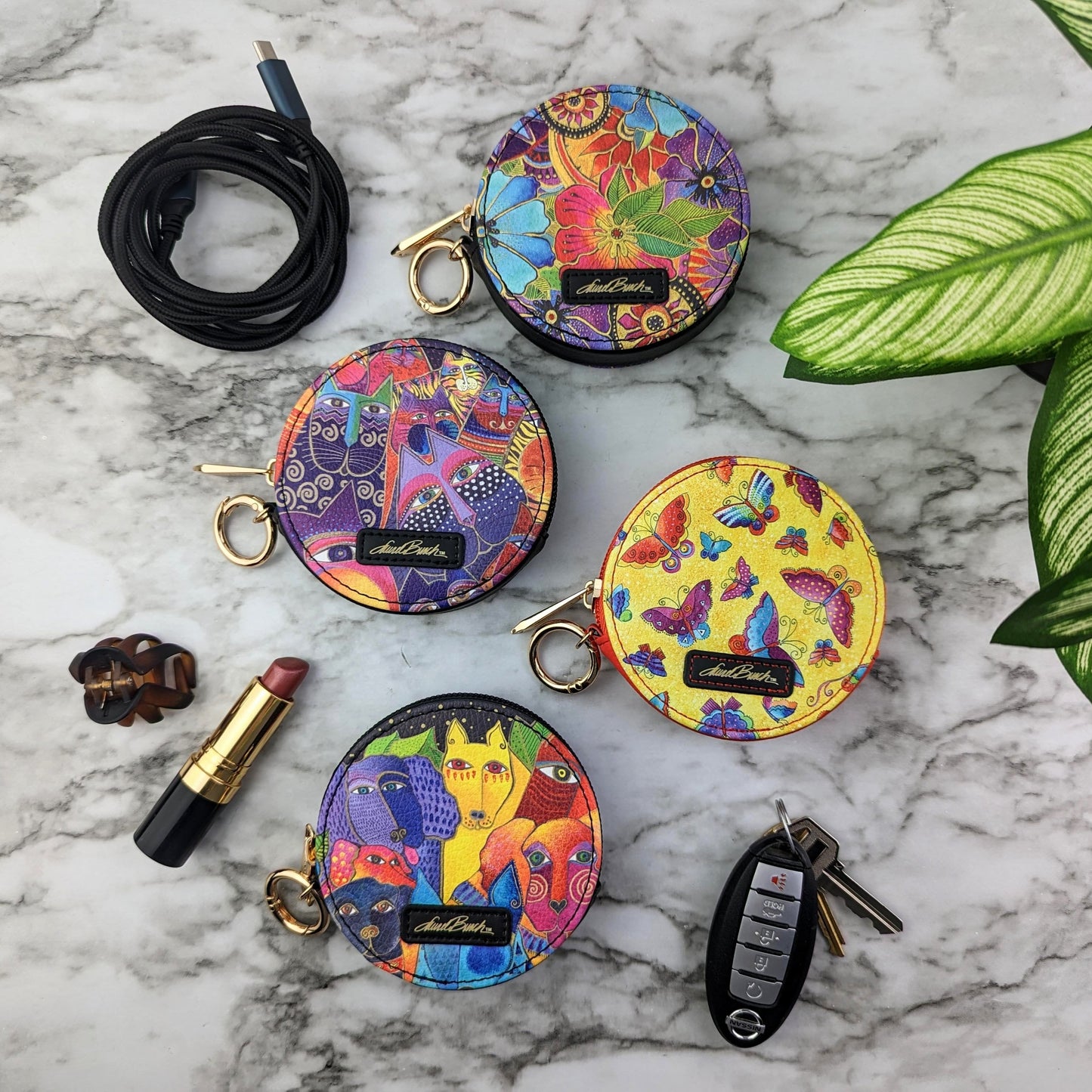 Laurel Burch Dogs & Doggies Round Zipper Case