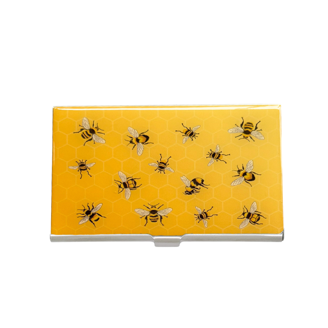 Mary Lake-Thompson Bees stainless steel business card holder