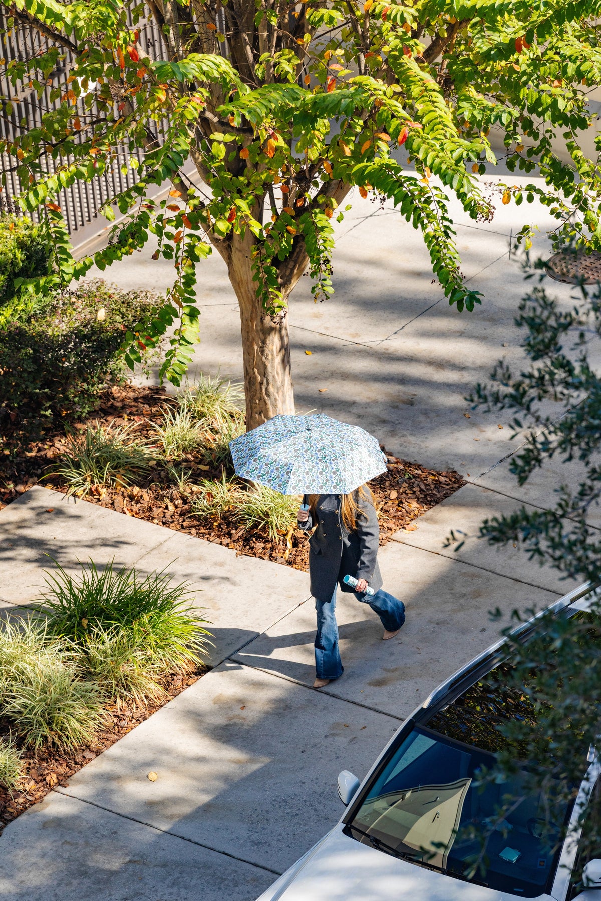 Floral Fantasy Bottle Umbrella lifestyle