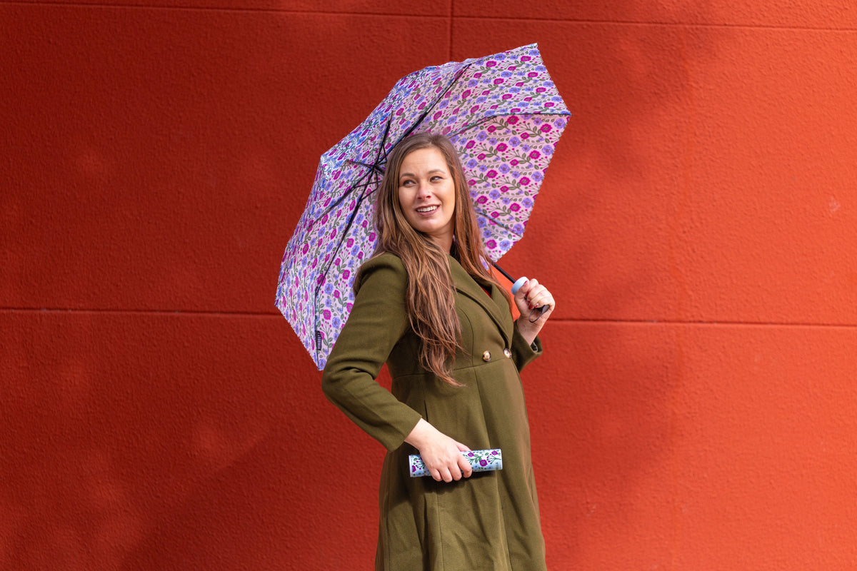 Floral Fantasy Bottle Umbrella lifestyle