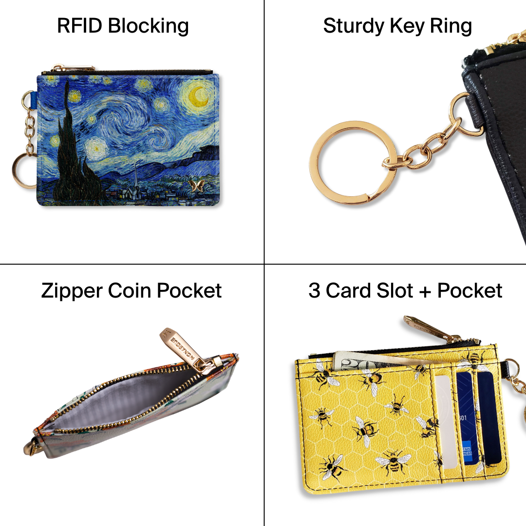 William Morris Strawberry Thief Keychain Wallet