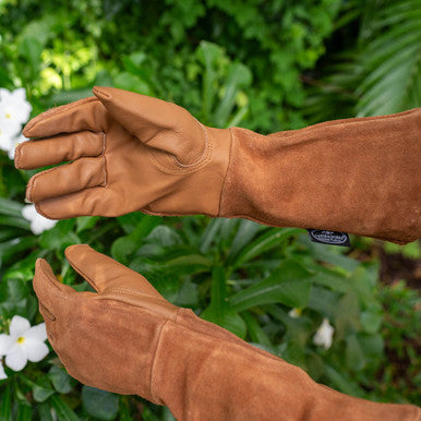 Leather Pro's Gloves™ – Premium Thorn-Resistant Gardening Gloves with Gauntlet Sleeves