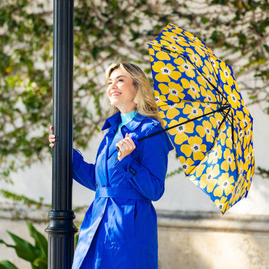 Nikki on Blue Bottle Umbrella