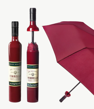 Vinrella Burgundy Labeled Bottle Umbrella