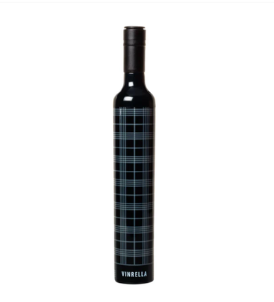 Vinrella Black Plaid Bottle Umbrella