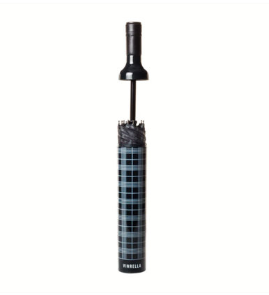 Vinrella Black Plaid Bottle Umbrella