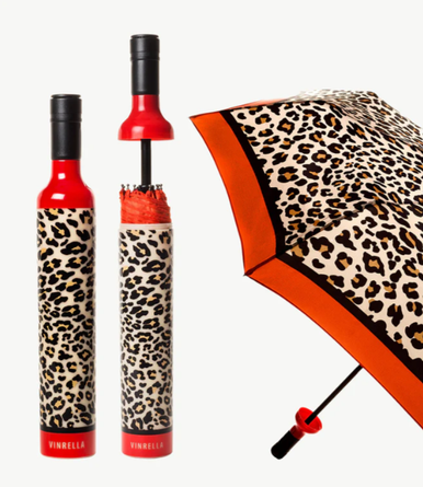 Vinrella Leopard Print Bottle Umbrella