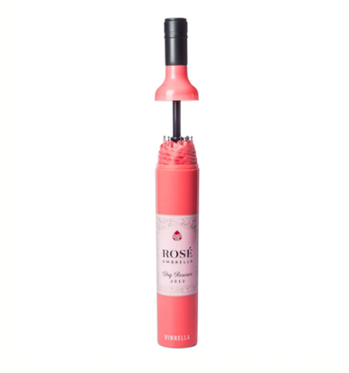 Rose Labeled Wine Bottle Umbrella