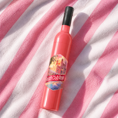 Wine Bottle Umbrella -  Beach Club Rosé