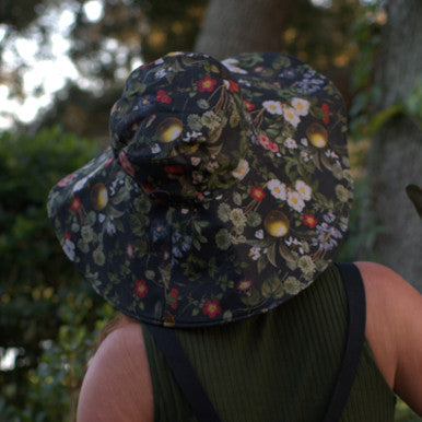 Midnight Bloom Wide Brim Gardening Hat