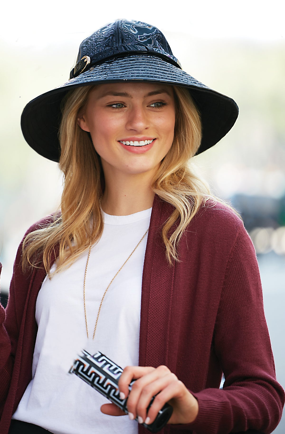 Vinrella Rain and Sun Hat - Black Patent