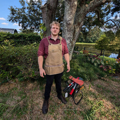 Full-Length Garden Apron - Durable Waxed Canvas with Ample Storage