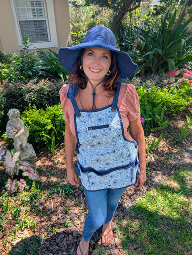 Navy Wide Brim Gardening Hat