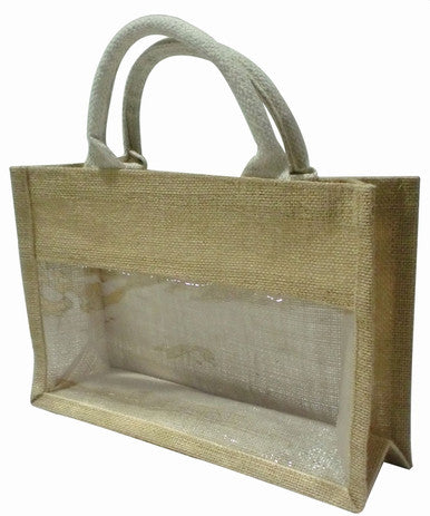 Jute Blend Tote with Picture Pocket