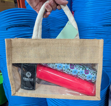 Jute Blend Tote with Picture Pocket