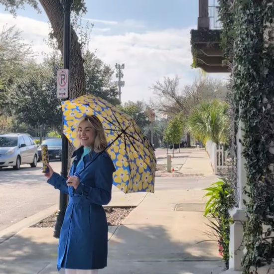 Nikki on Blue Bottle Umbrella