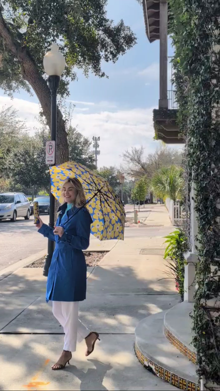 Nikki on Blue Bottle Umbrella