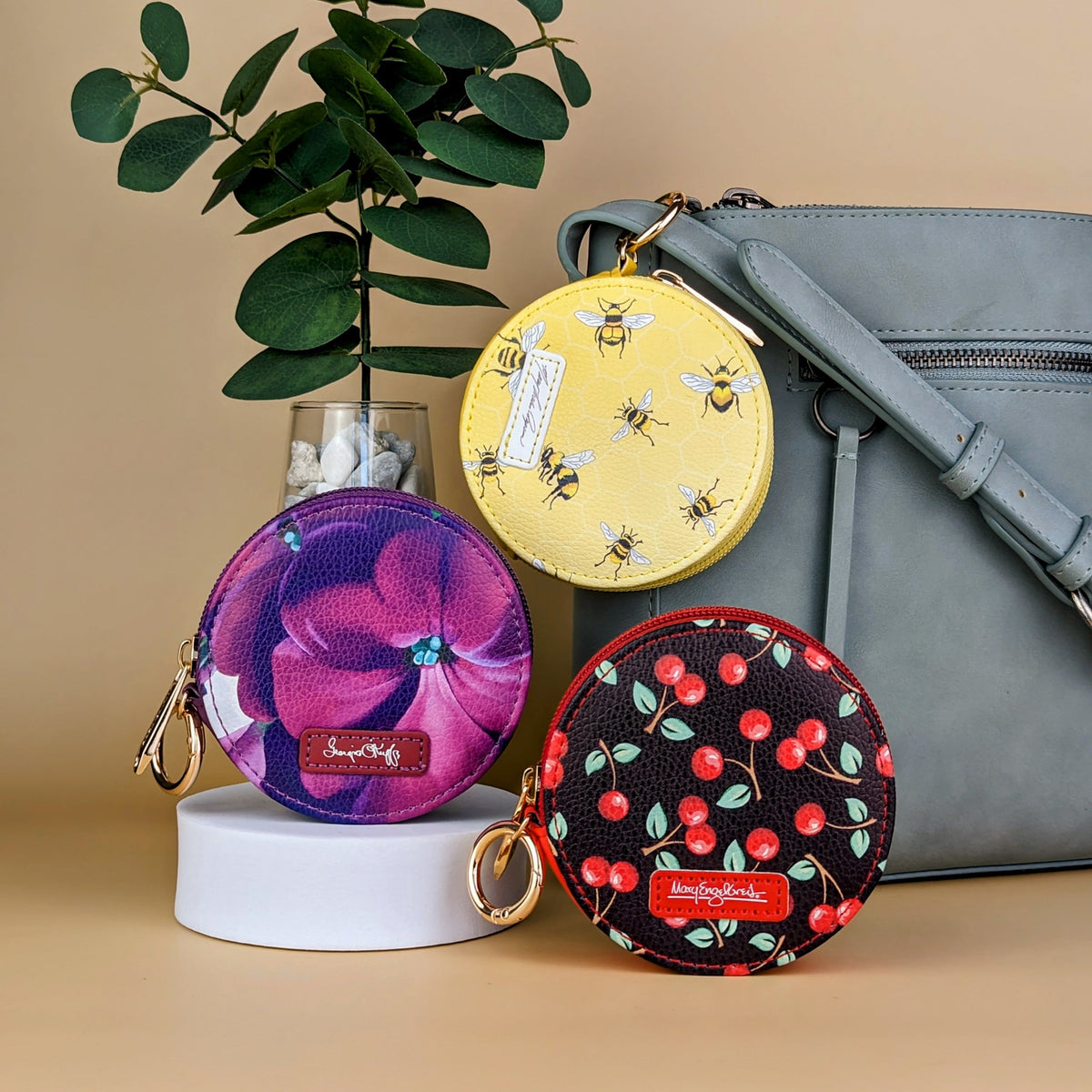 Mary Engelbreit Cherries Round Zipper Case
