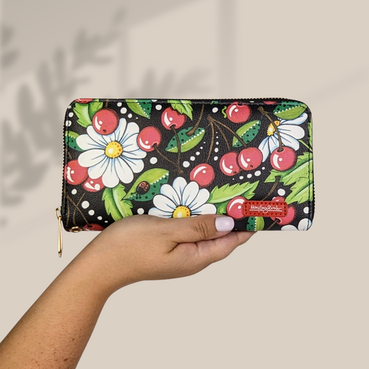 Mary Engelbreit Cherry Daisy Wristlet Wallet