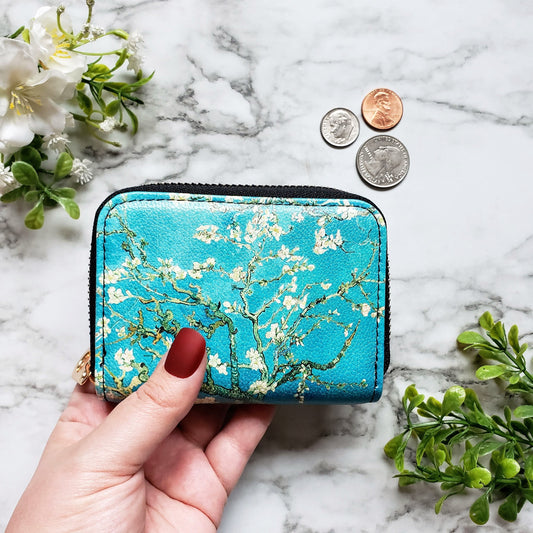 Van Gogh Almond Blossom RFID Zipper Wallet, lifestyle photo