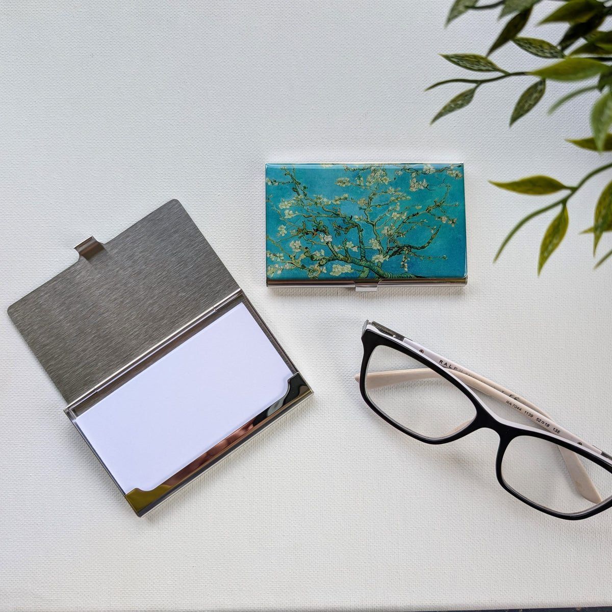 Van Gogh Almond Blossom Stainless Steel Business Card Holder