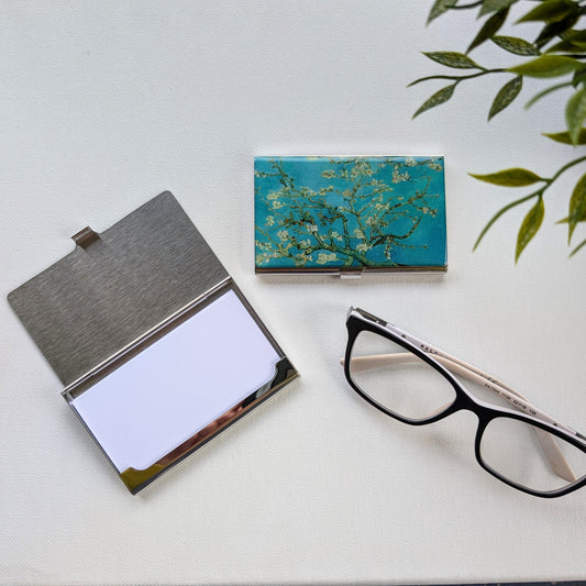 Van Gogh Almond Blossom Stainless Steel Business Card Holder