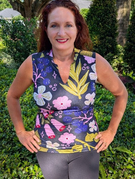 The Ultimate Gardening Tank Top — Nordic Spring floral print lifestyle outdoors