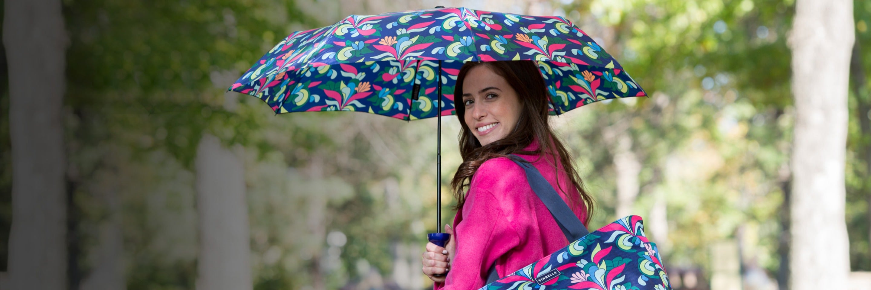 Vinrella floral umbrella tote