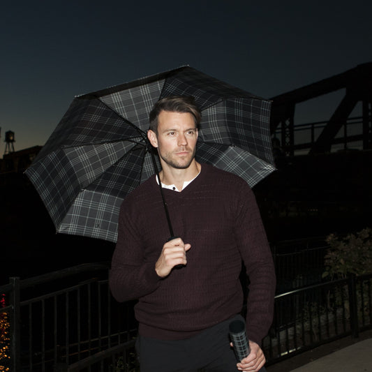 Vinrella Black Plaid Bottle Umbrella