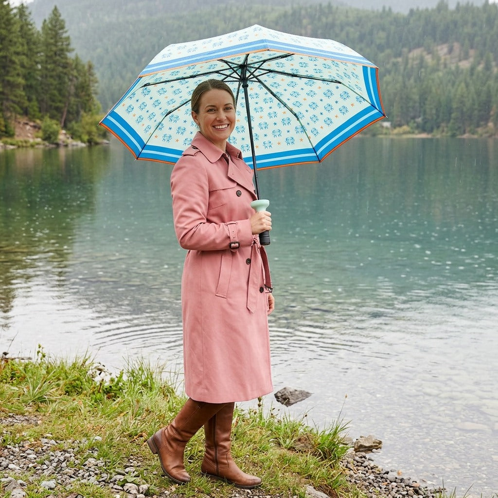 Crab Cake Bottle Umbrella — lifestyle